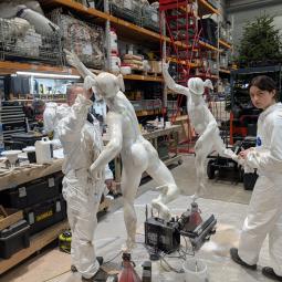 Painting the statues